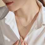 [LUXE]Sparkling "A" Shape Necklace