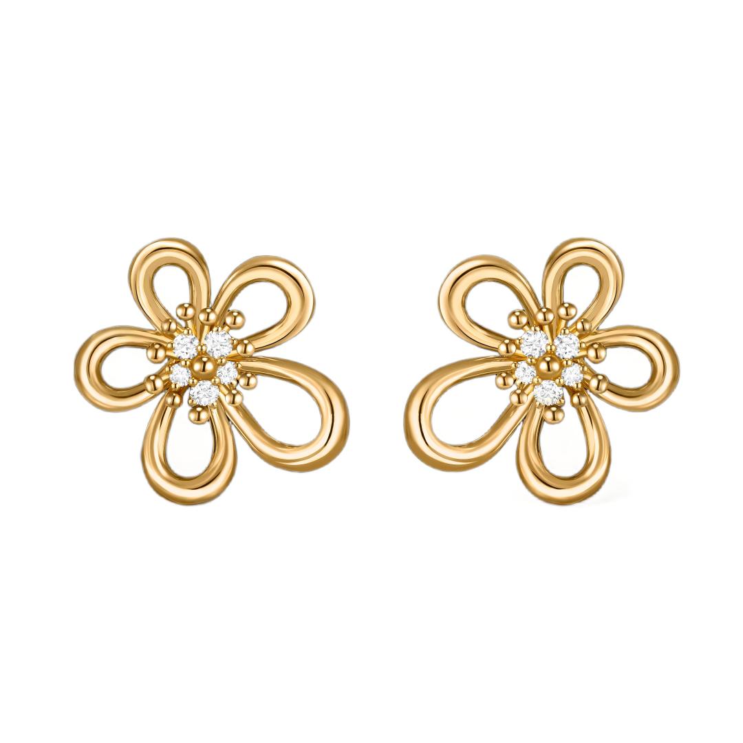 [LUXE JEWELRY] Flowerlace Earring Diamond 5 stones