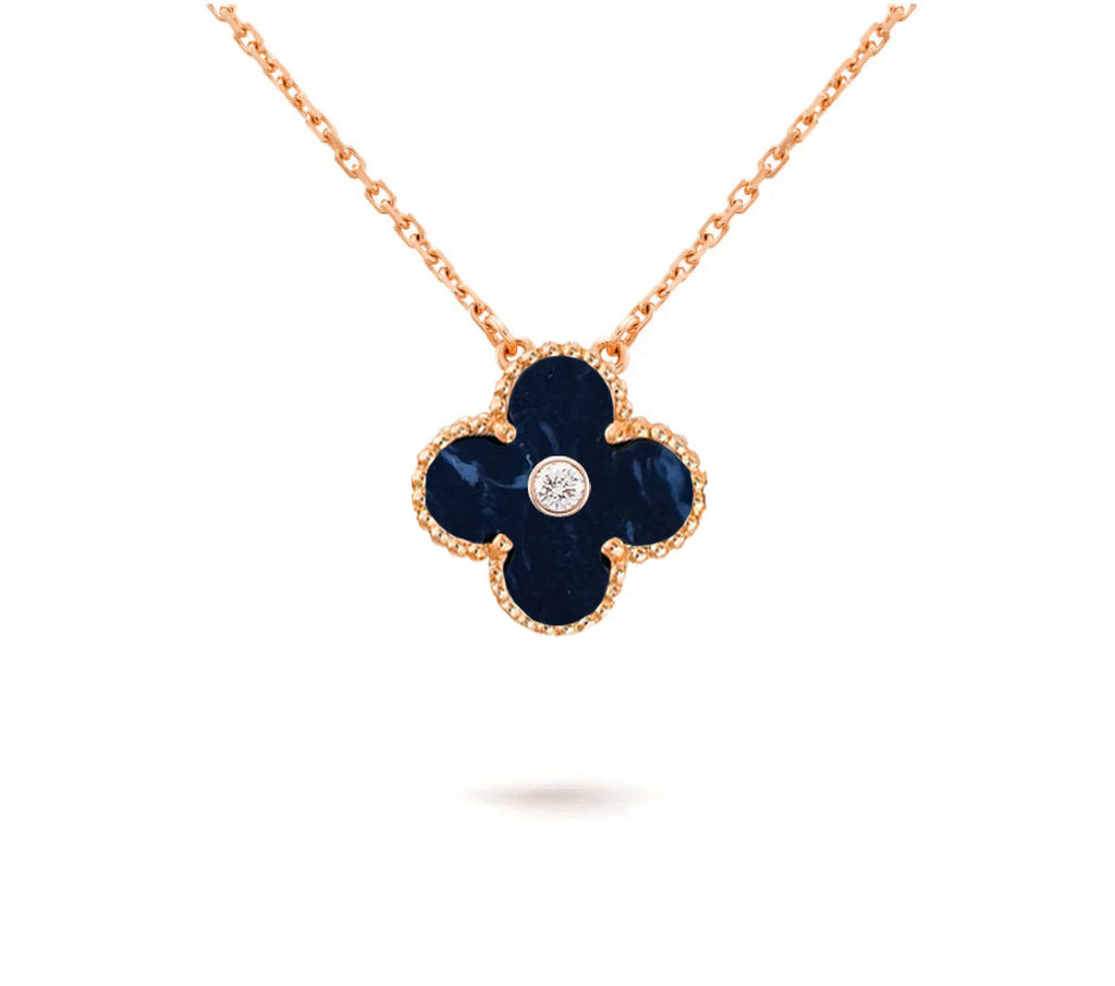 [LUXE JEWELRY]CLOVER 15MM DIAMOND SINGLE FLOWER NECKLACE COLLECTION