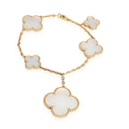 [LUXE JEWELRY]MAGIC CLOVER MOP GOLD BRACELET 5 MOTIFS