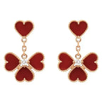 [LUXE JEWELRY]SWEET CLOVER CARNELIAN EARRINGS