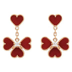 [Luxe]SWEET CLOVER CARNELIAN EARRINGS