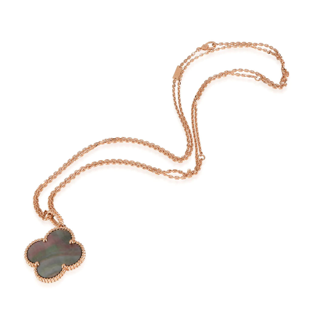 [LUXE JEWELRY]CLOVER 25MM GOLD DARK MOP BIG CLOVER NECKLACE
