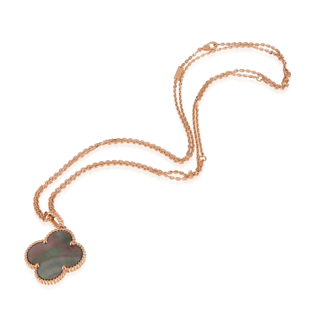 [LUXE JEWELRY]CLOVER 25MM GOLD DARK MOP BIG CLOVER NECKLACE