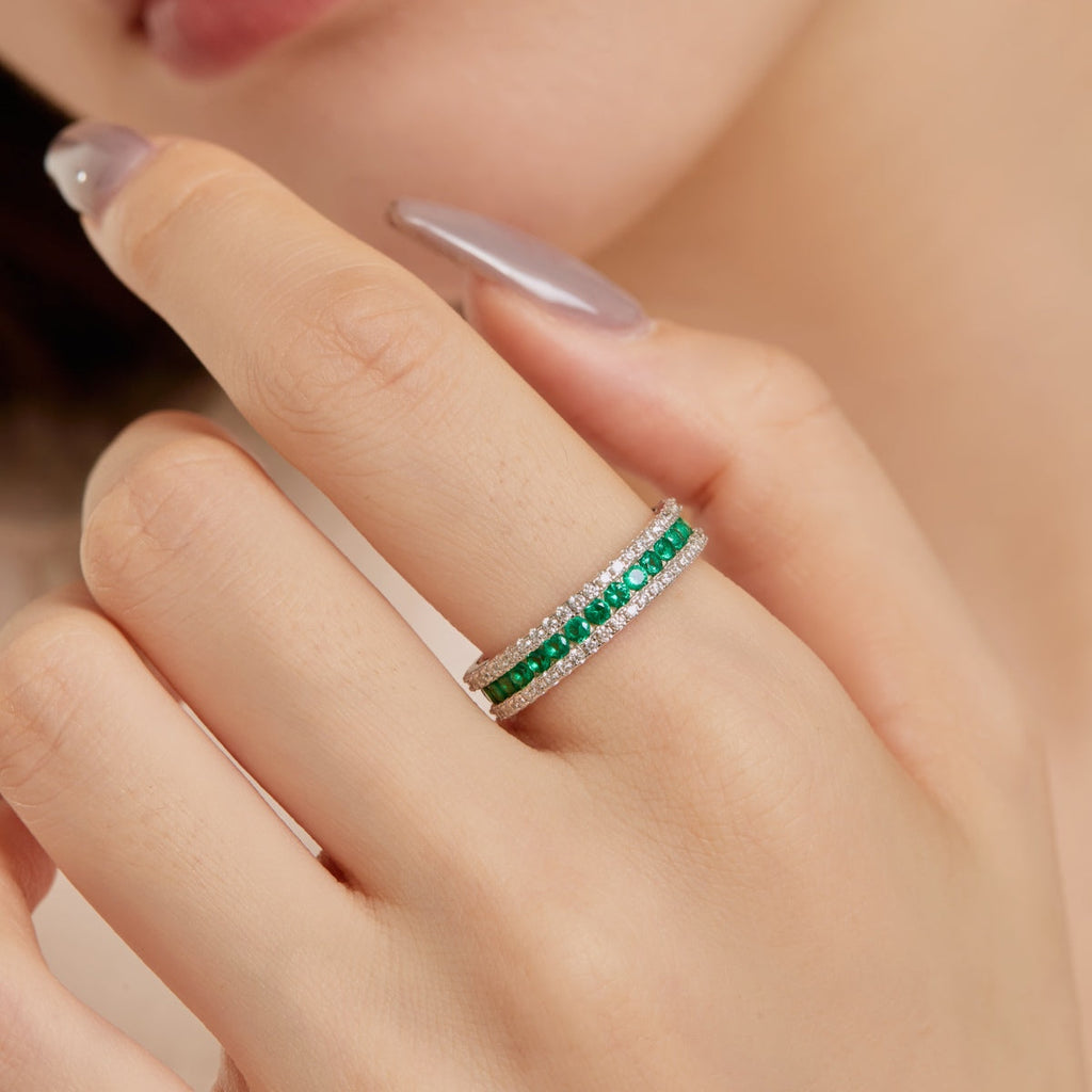[LUXE] Bague quotidienne délicate et colorée à coupe ronde
