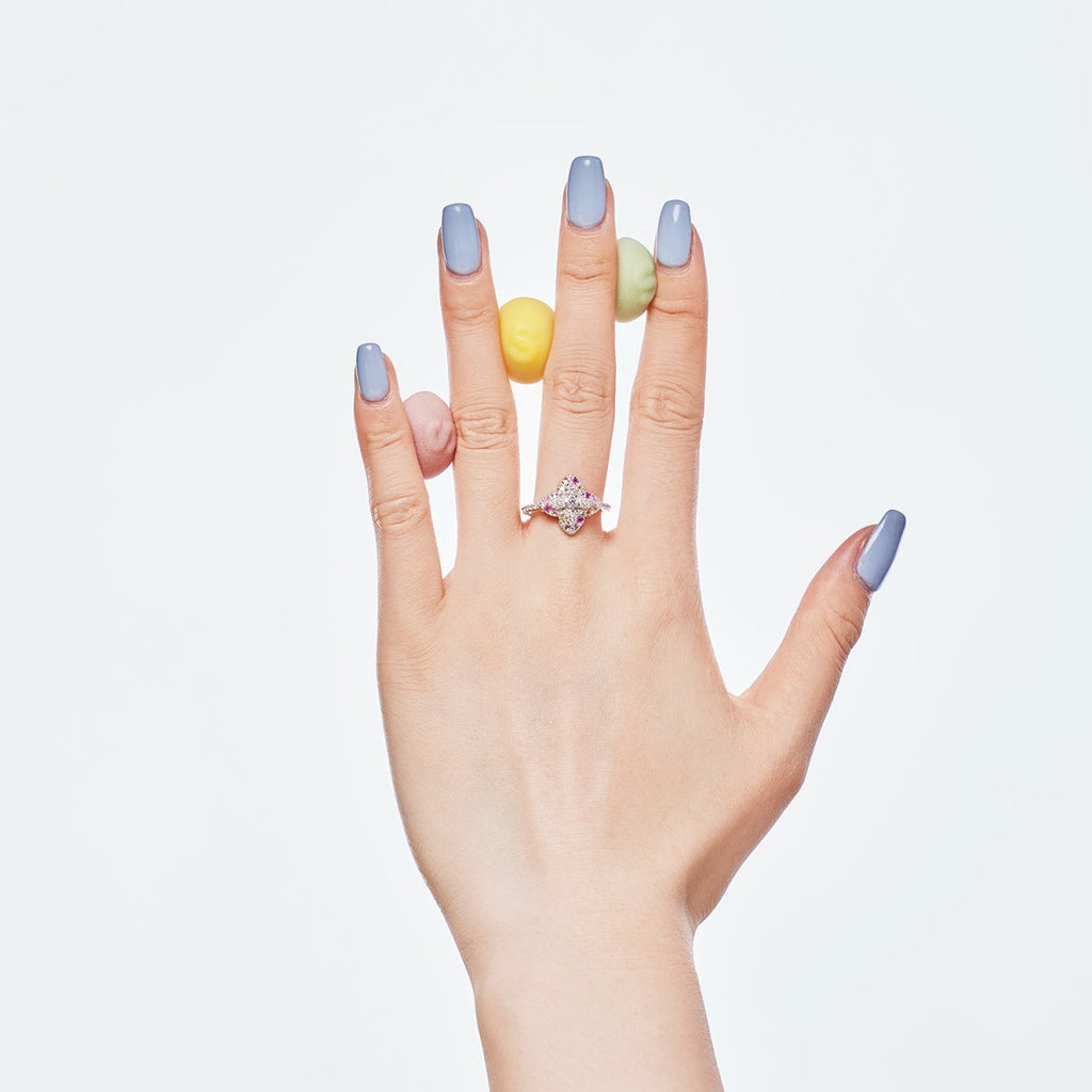 [LUXE]Luxurious Colorful Flower Shape Banquet Ring