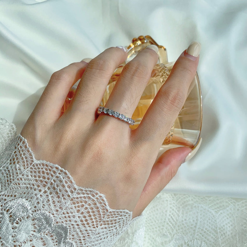 [LUXE] Bague de tennis ronde scintillante