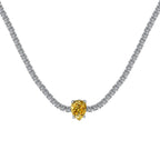[LUXE]1.0 carat Unique Pear Cut Tennis Necklace