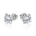 [LUXE]Stylish Shiny Square Center Stone Stud Earrings