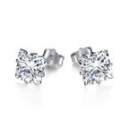 [LUXE]Stylish Shiny Square Center Stone Stud Earrings