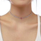 [LUXE]1.0 carat Unique Pear Cut Tennis Necklace