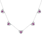 [LUXE]Sparkling Five Heart Necklace
