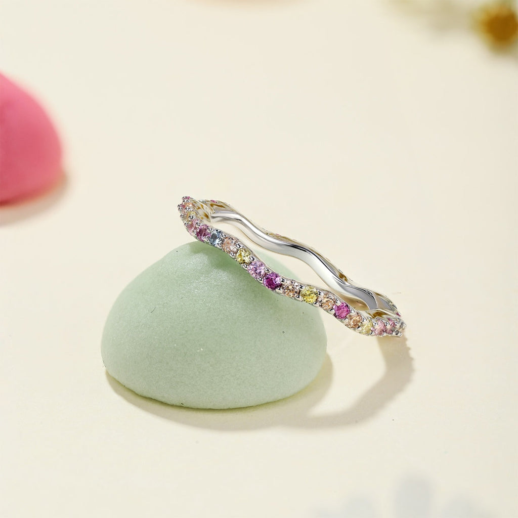 [LUXE] Bague de fête ronde colorée et délicate