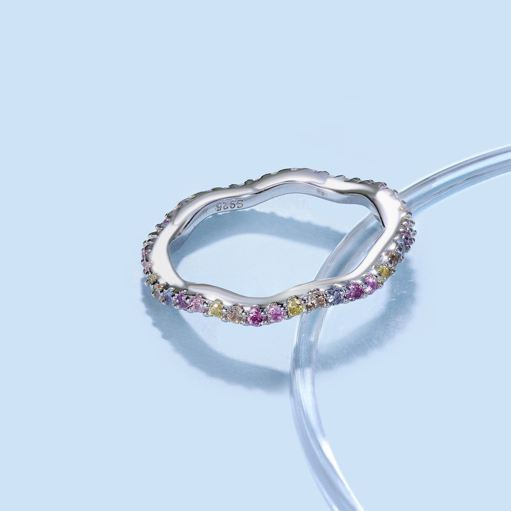 [LUXE] Bague de fête ronde colorée et délicate