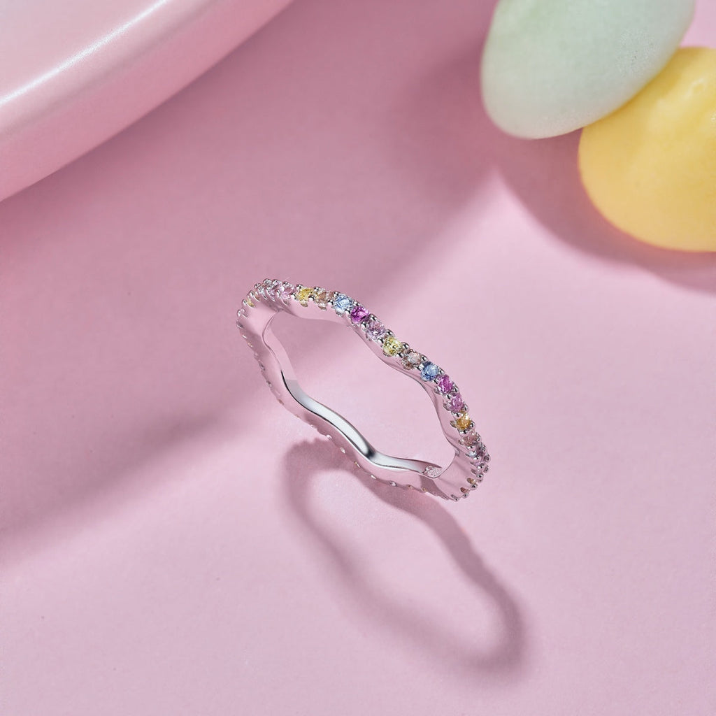 [LUXE] Bague de fête ronde colorée et délicate