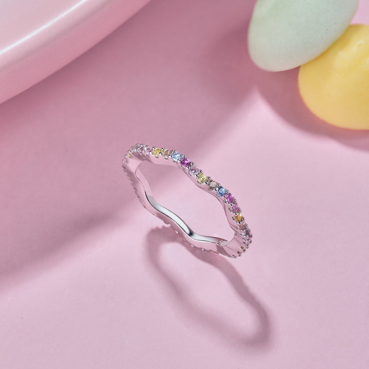 [LUXE] Bague de fête ronde colorée et délicate