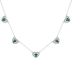 [LUXE]Sparkling Five Heart Necklace