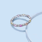 [LUXE] Bague de tennis ronde colorée et scintillante