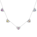 [LUXE]Sparkling Five Heart Necklace