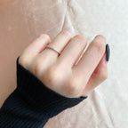 [LUXE]Delicate Sparkling Round Cut Daily Ring