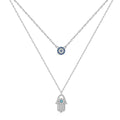 [LUXE]Demon Eye Hamsa Palm Necklace