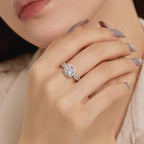 [LUXE] Bague de mariage délicate et colorée en forme de fleur coupée ronde