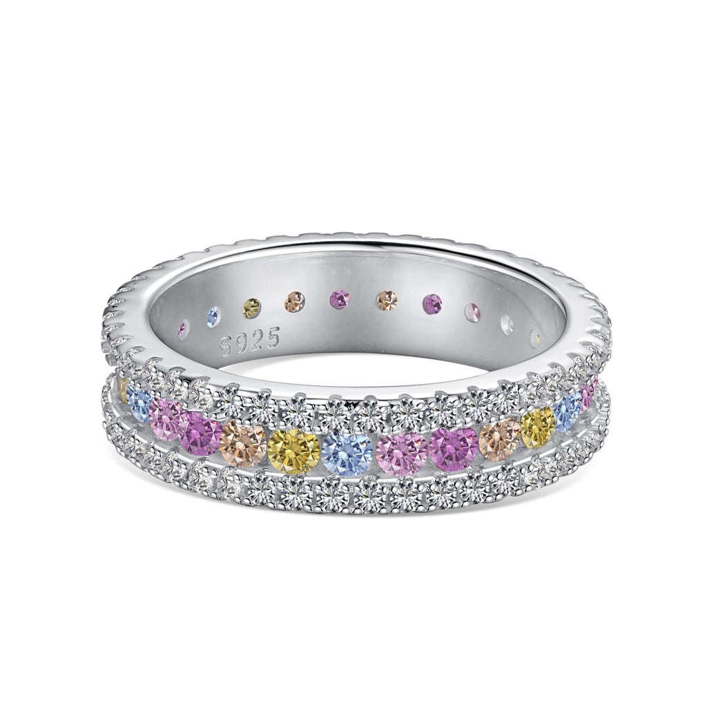 [LUXE] Bague quotidienne délicate et colorée à coupe ronde