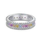 [LUXE] Bague quotidienne délicate et colorée à coupe ronde