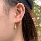 [LUXE]星と月のアシンメトリーピアス