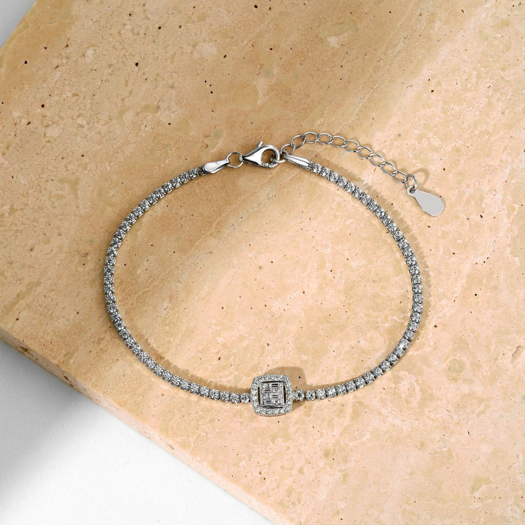 [LUXE]Luxurious Dazzling Square Shape Banquet Bracelet