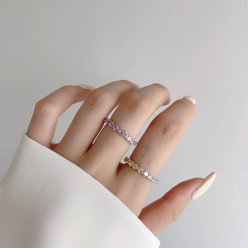 [LUXE] Bague de tennis ronde scintillante