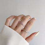 [LUXE] Bague de tennis ronde scintillante