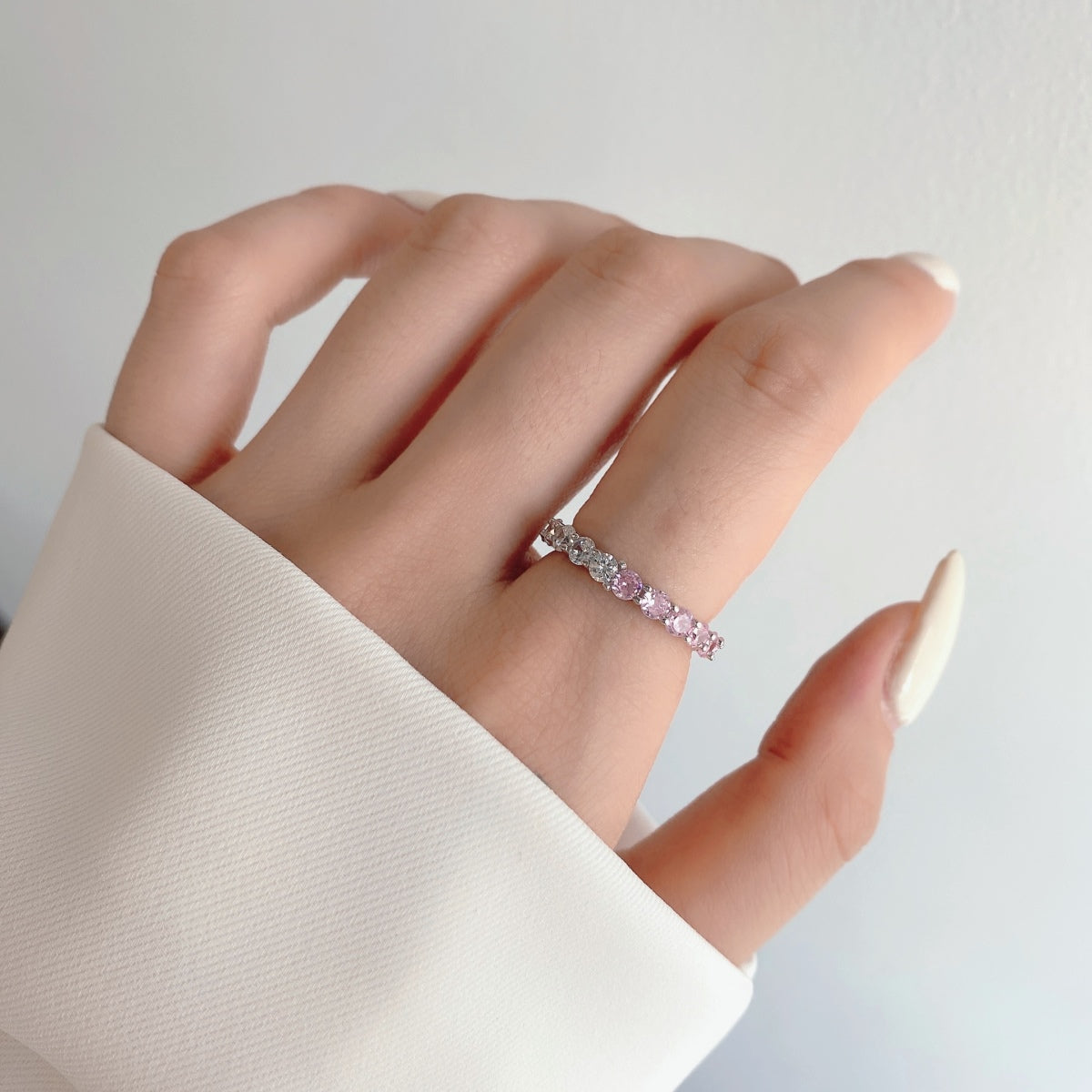 [LUXE] Bague de tennis ronde scintillante