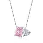 [LUXE]Dazzling Square & Heart Shape Necklace