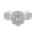 [LUXE] Bague de mariage délicate et colorée en forme de fleur coupée ronde