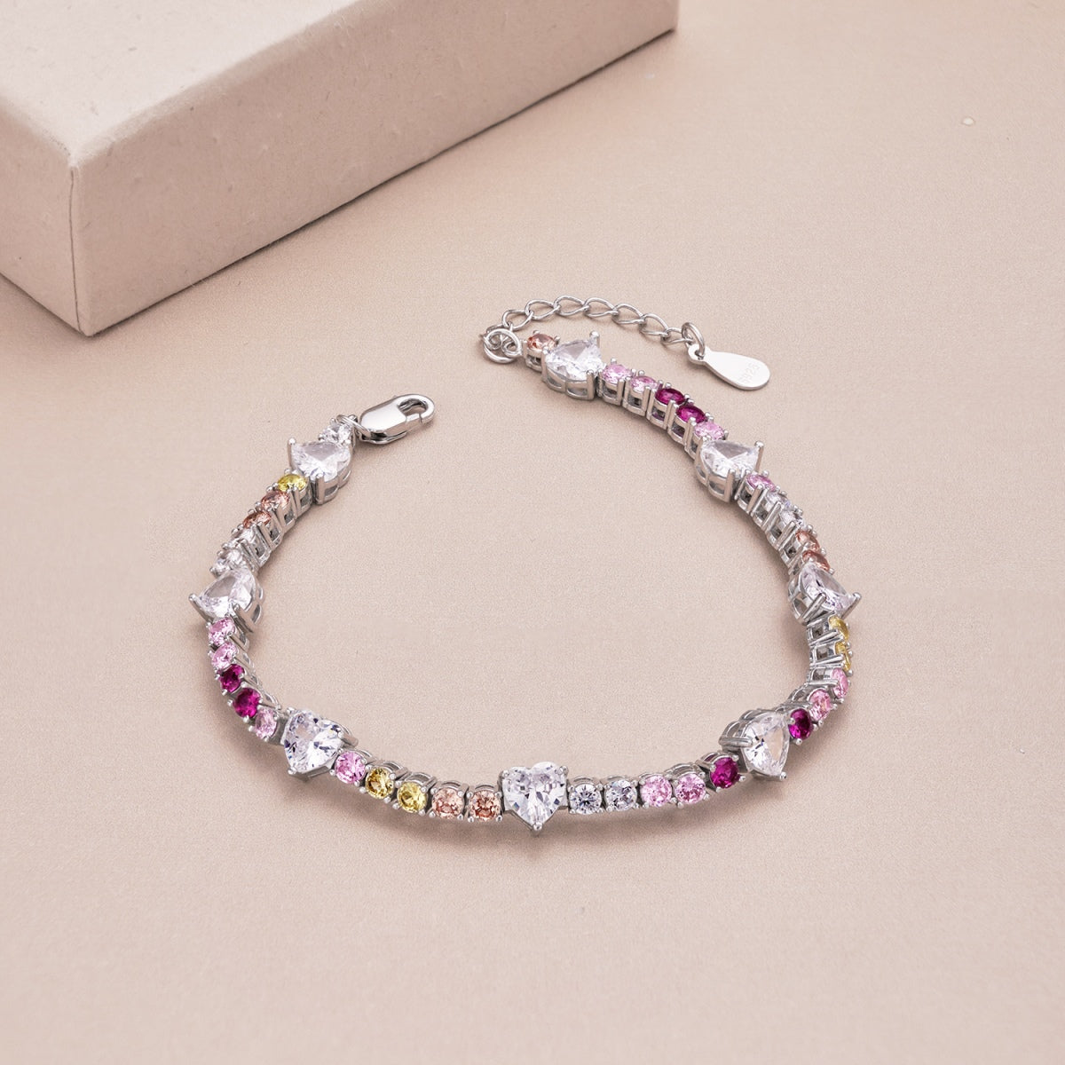 [LUXE]Romantic Heart Shape Round Cut Lover Bracelet