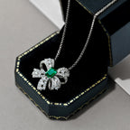[LUXE]Luxurious Flower Shape Emerald Cut Necklace