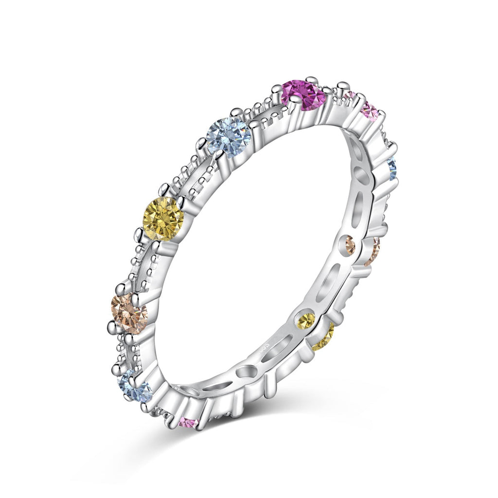 [LUXE] Bague de tennis ronde colorée et scintillante