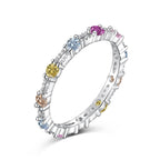 [LUXE] Bague de tennis ronde colorée et scintillante