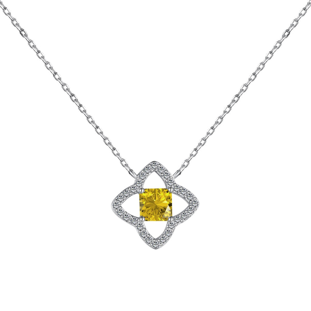 [LUXE]Exquisite Flower Shape Princess Cut Necklace