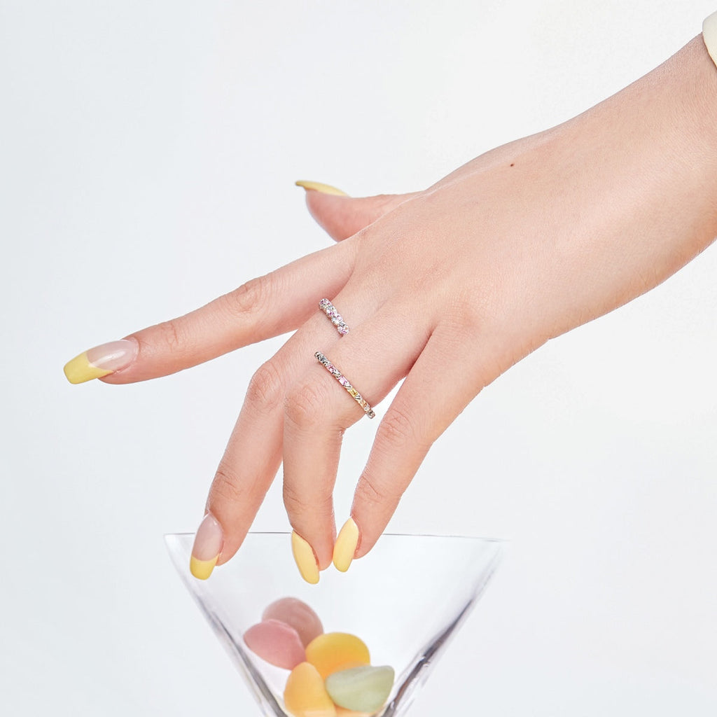[LUXE] Charmante bague quotidienne colorée à coupe ronde
