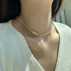 [LUXE]Delicate Round Shape Tennis Necklace