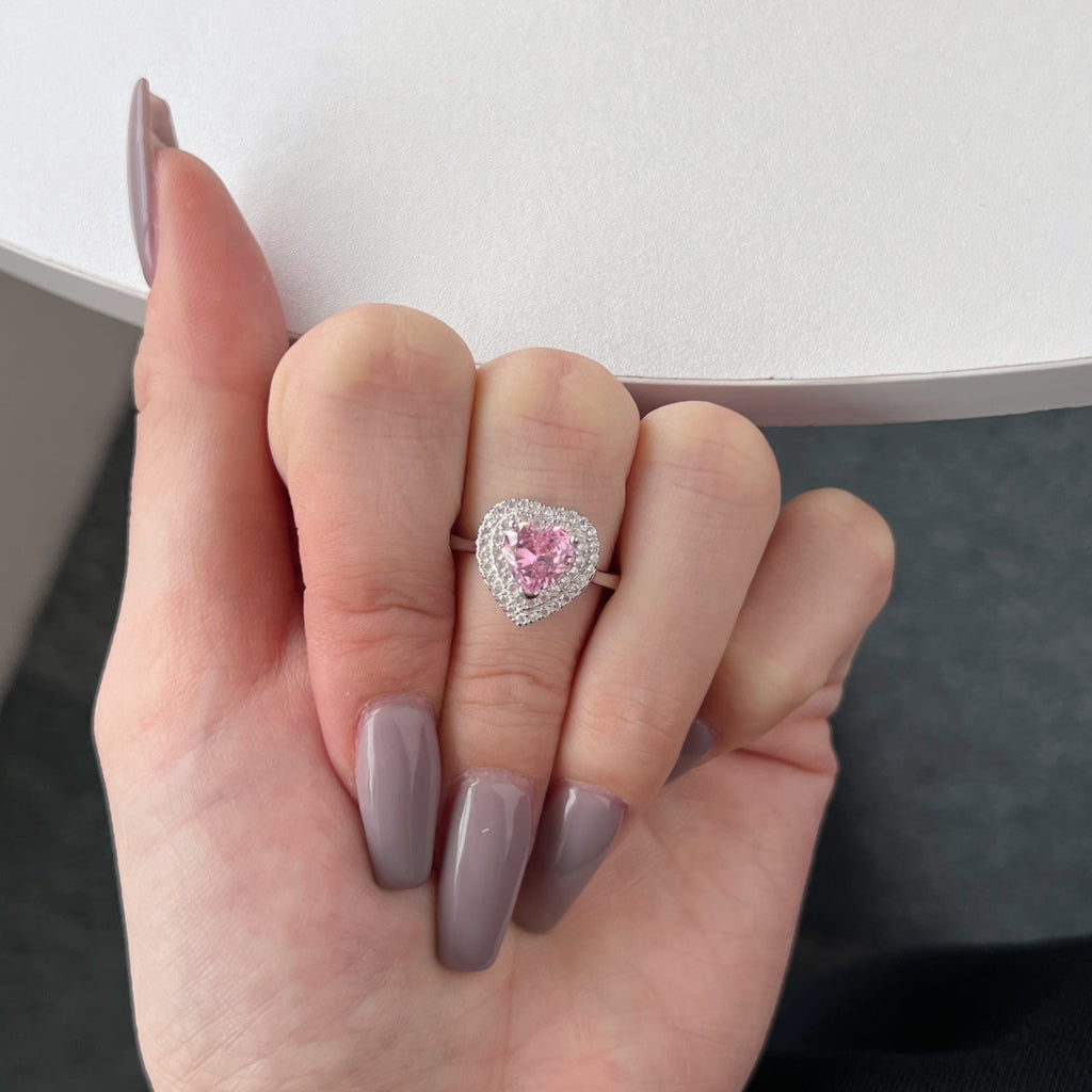 [LUXE]Delicate Ebullient Heart Shape Wedding Ring