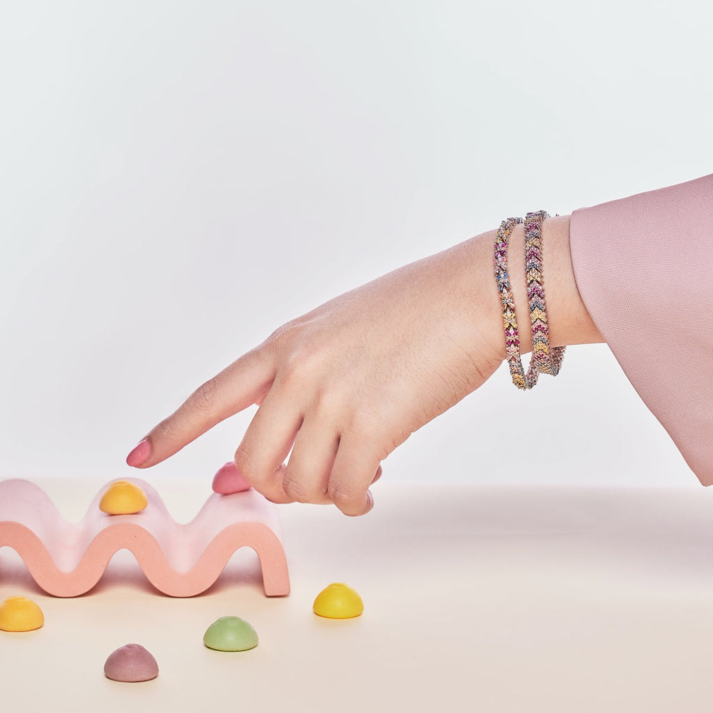 [LUXE]Ornate Sparkling Round Cut Party Bracelet