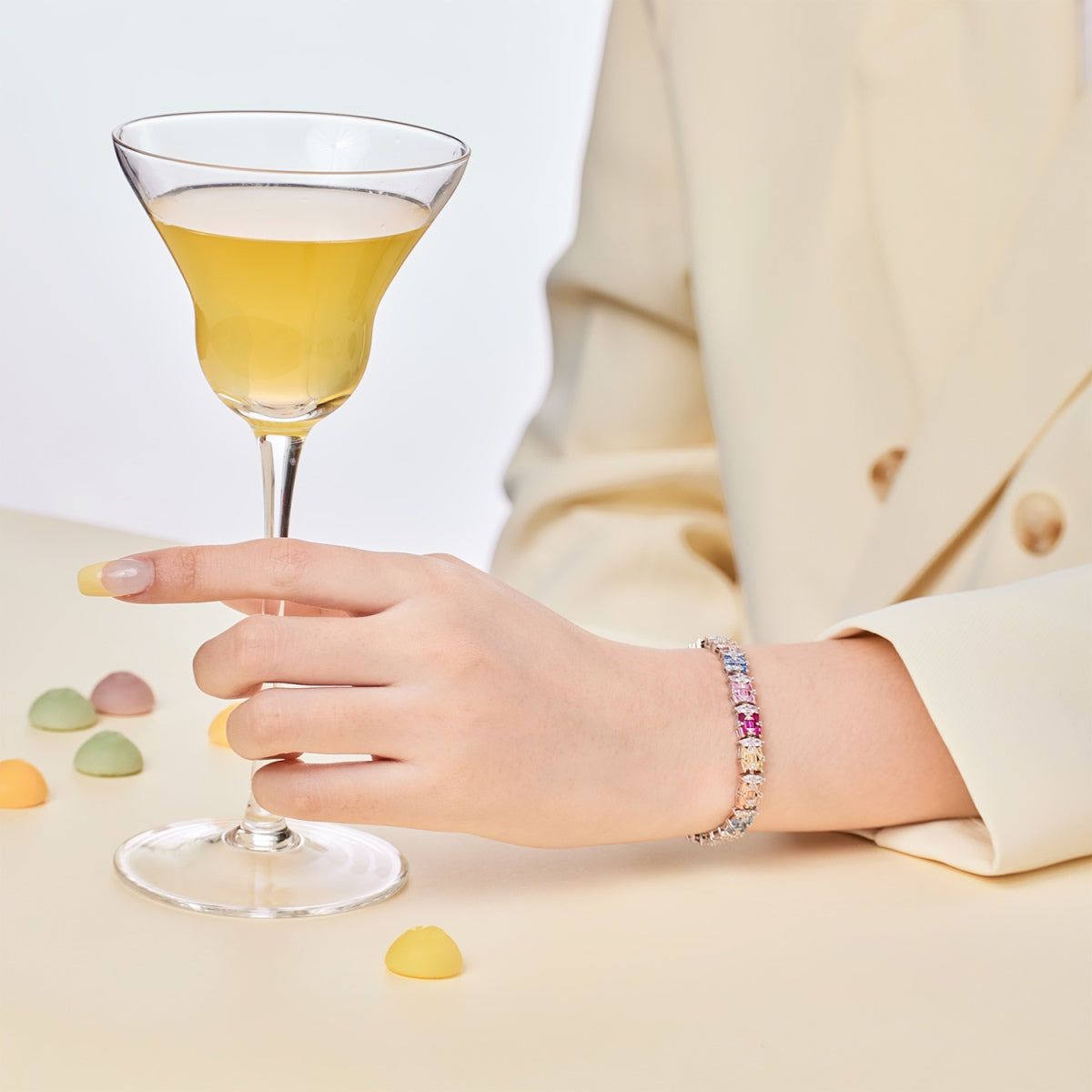 [LUXE]Delicate Colorful Multi Cut Party Bracelet