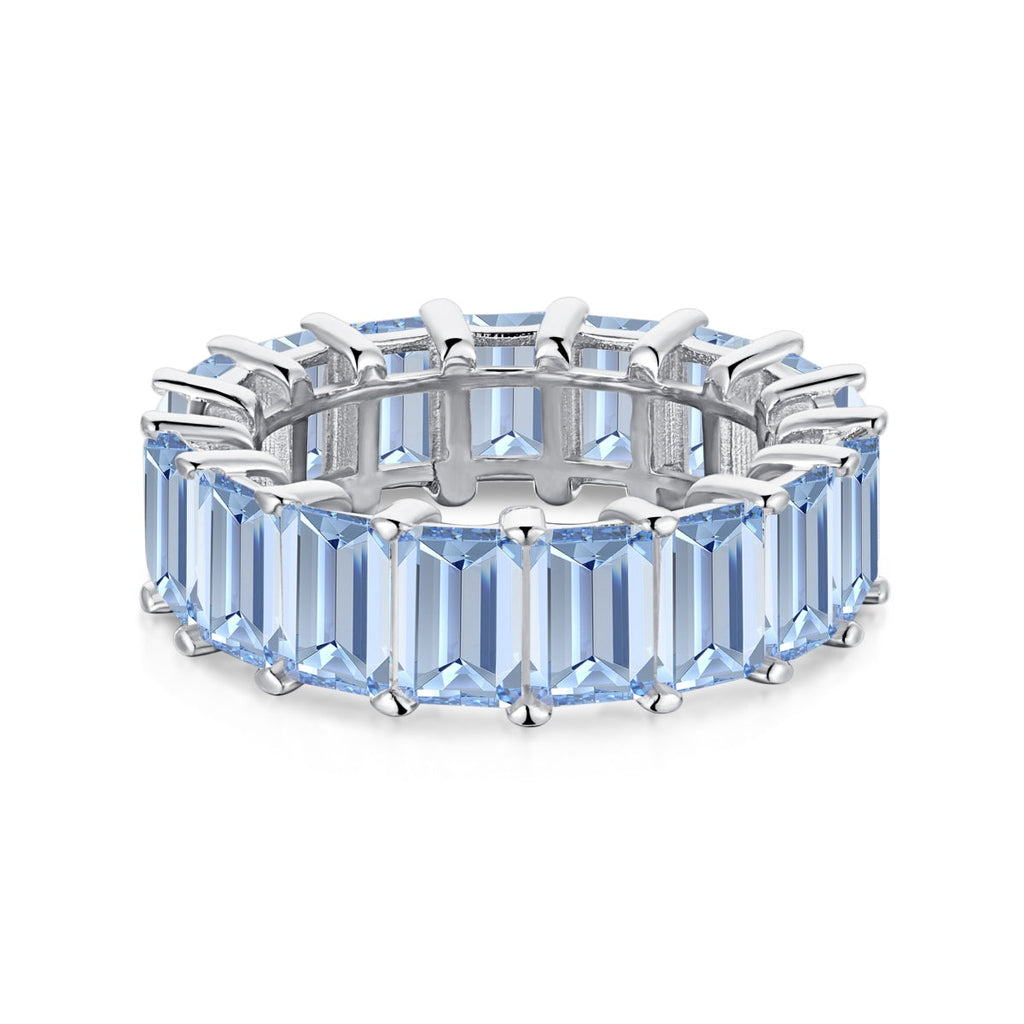 [LUXE]0.75 Carat Elegant Emerald Cut Tennis Ring