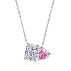 [LUXE]Dazzling Square & Heart Shape Necklace