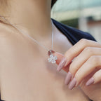 [LUXE]Heart-Shaped Four-Leaf Clover Bead Necklace