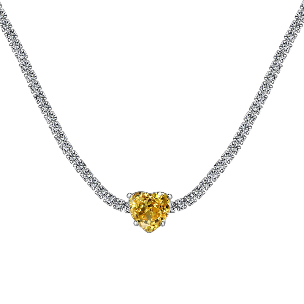 [LUXE]2.0 Carat Sparkling Tennis Heart Cut Necklace