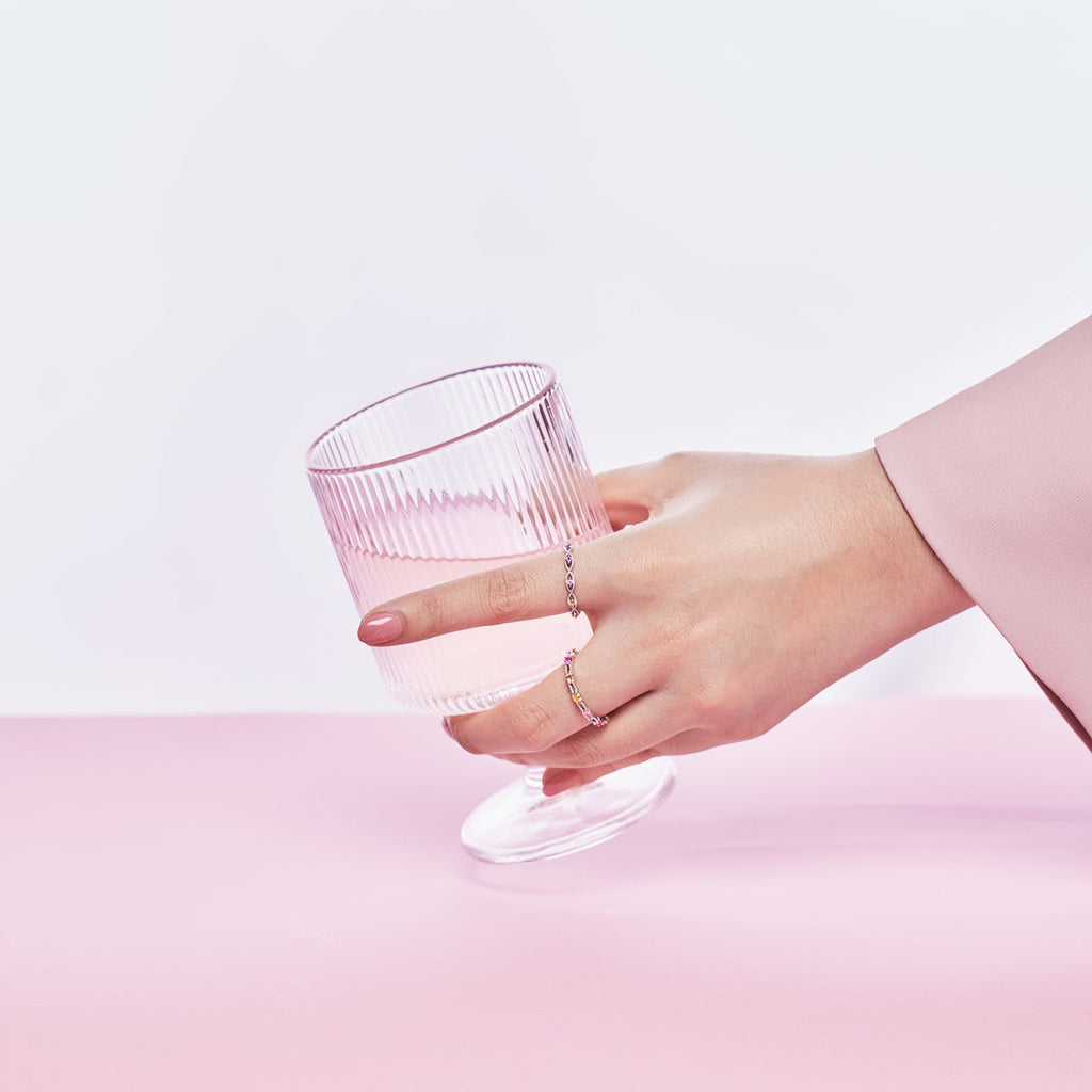 [LUXE] Bague de tennis ronde colorée et scintillante